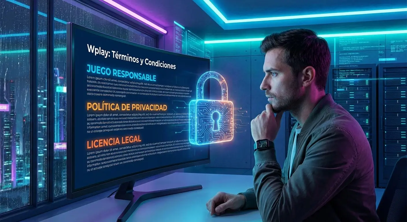 Persona revisando condiciones de uso y seguridad en Wplay