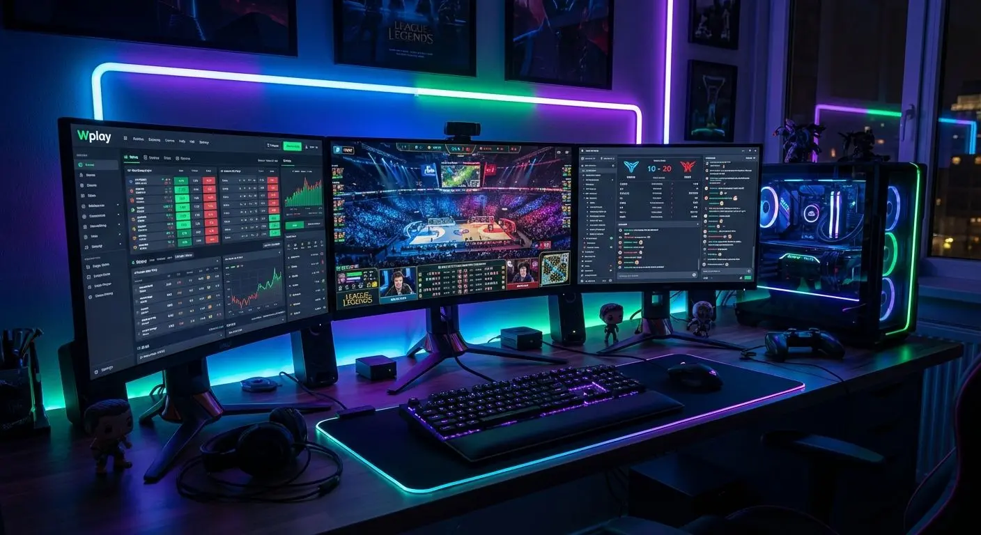 Partido de eSports en vivo en pantalla con cuotas cambiando en Wplay