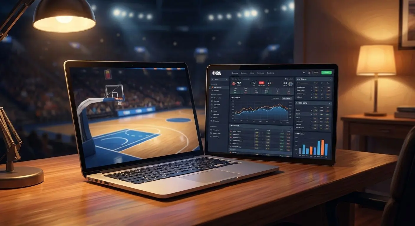 Partido de la NBA en pleno juego, ilustrando la emoción de apostar en Wplay