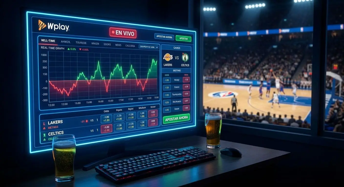 Interfaz de apuestas en vivo NBA dentro de Wplay