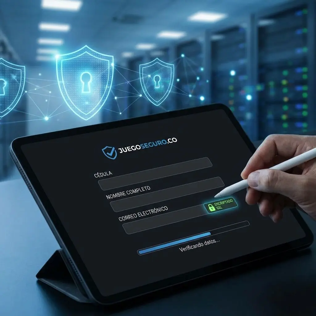 Usuario introduciendo datos personales en plataforma segura de Wplay