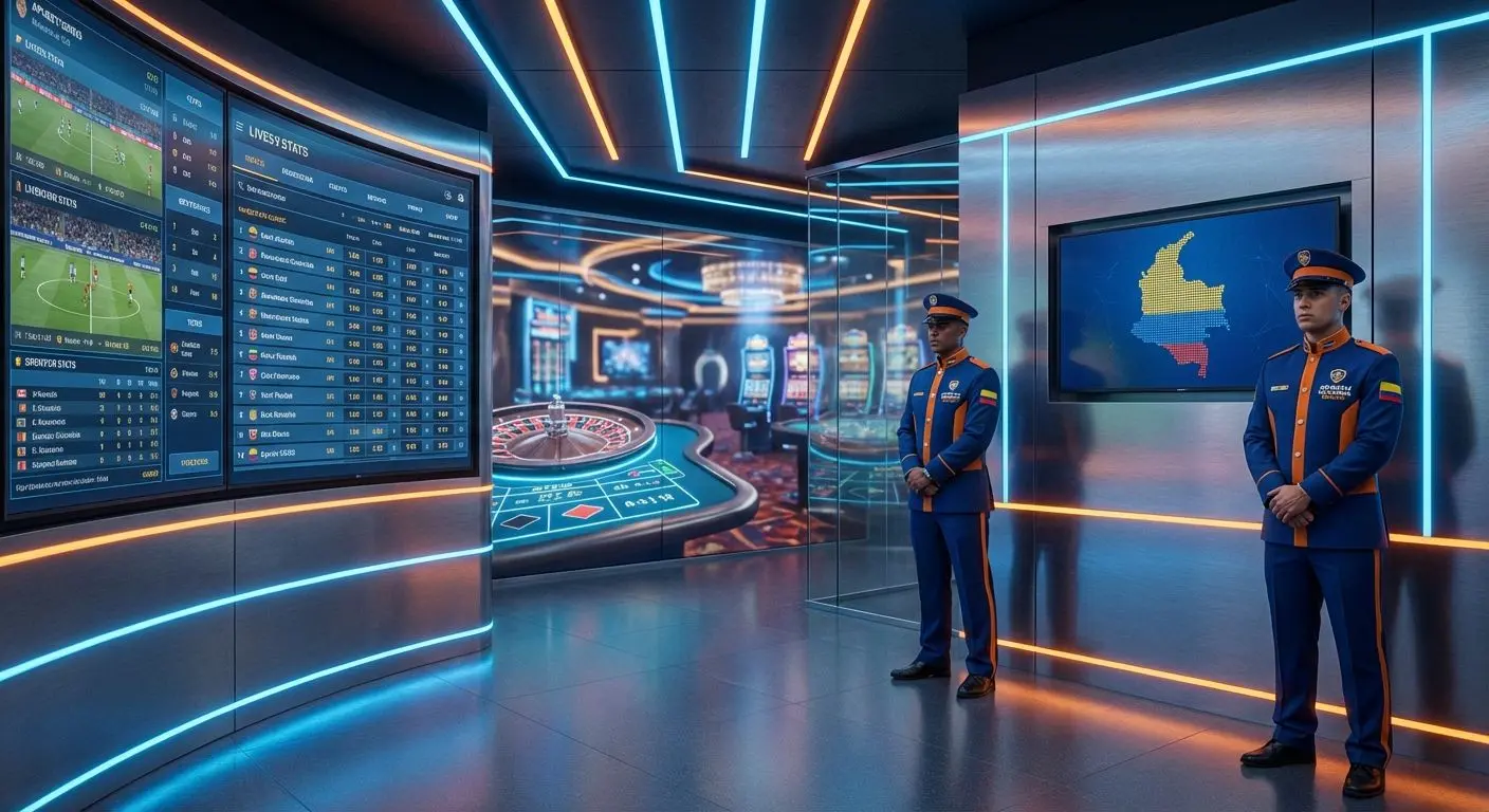 Escenario profesional de apuestas en línea mostrando ambiente seguro y tecnológico